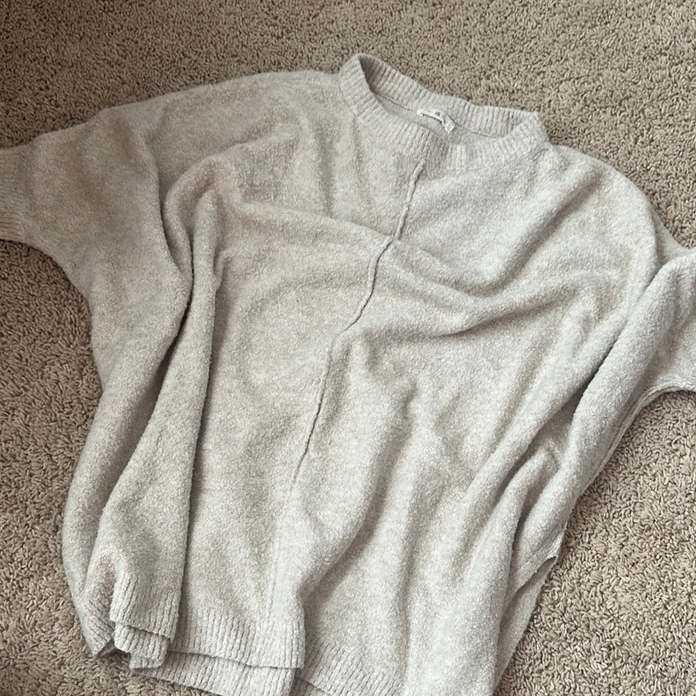 Lou & Grey Gray Crewneck Sweater Soft Cotton Blend